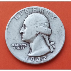 ESTADOS UNIDOS 1/4 DOLAR 1942 P GEORGE WASHINGTON KM.164 MONEDA DE PLATA MBC USA silver Quarter dollar WWII