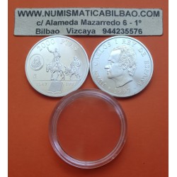 ESPAÑA 2000 PESETAS 1997 DON QUIJOTE, SANCHO PANZA y CERVANTES KM.999 MONEDA DE PLATA SC @NO BOLSA ORIGINAL@