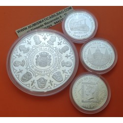 4 monedas x ESPAÑA CASA DE BORBON 3 monedas 2000 PESETAS + 10000 PESETAS 1999 BORBONES Serie 3ª FNMT SI CÁPSULAS 7,40 ONZAS