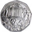 AUSTRIA 5 EUROS 2002 ZOO LEON ELEFANTE MONO PINGUINOS JIRAFA MONEDA DE PLATA SIN CIRCULAR