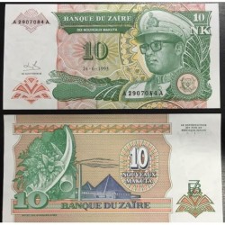 . ZAIRE 10 NUEVOS MAKUTAS 1993 MOBUTU Pick 48 SC BILLETE ZAIRES