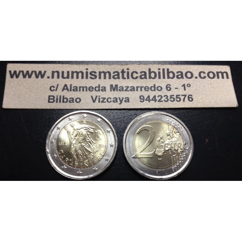 ITALIA 2 EUROS 2014 CARABINIERI POLICIA 200 ANIVERSARIO SC MONEDA CONMEMORATIVA Italy