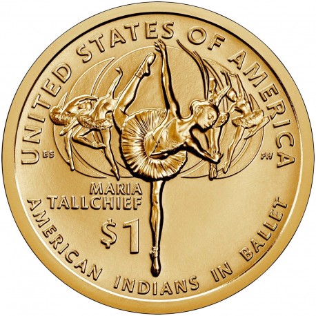 . 1 acoin x ESTADOS UNIDOS 1 DOLAR 2023 P INDIA SACAGAWEA Bailarina MARIA TALLCHIEF MONEDA DE LATON SC Native