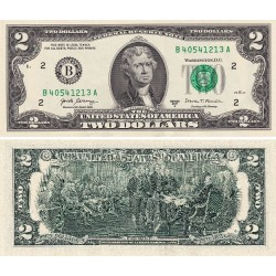 ESTADOS UNIDOS 2 DOLARES 1976 Letra B NEW YORK Serie B..A JEFFERSON Pick 461F BILLETE SC USA