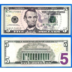 . $5 DOLARES 2013 ESTADOS UNIDOS LINCOLN SC 5 DOLLARS UNC