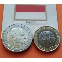 .MONACO 1€ EURO + 2€ EUROS 2001 RAINIERO y ALBERTO SC MONEDAS