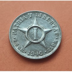1 CENTAVO 1946 ESTRELLA PATRIA y LIBERTAD KM.9.2 MONEDA DE NICKEL EBC Caribe coin