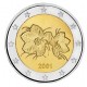 FINLANDIA 2 EUROS 2001 FLORES MONEDA BIMETALICA @TIPO NORMAL NO CONMEMORATIVA@ SC Finnland 2€ coin
