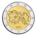 FINLANDIA 2 EUROS 2001 FLORES MONEDA BIMETALICA @TIPO NORMAL NO CONMEMORATIVA@ SC Finnland 2€ coin