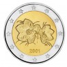 FINLANDIA 2 EUROS 2001 FLORES MONEDA BIMETALICA @TIPO NORMAL NO CONMEMORATIVA@ SC Finnland 2€ coin