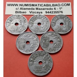 ESPAÑA 25 CENTIMOS 1937 II AÑO TRIUNFAL NICKEL SC-ALUMINIO