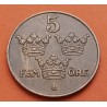 SUECIA 5 ORE 1950 CORONAS REALES Rey GUSTAV V KM.779.2 MONEDA DE BRONCE MBC++ Sweden