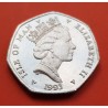 ISLA DE MAN 50 PENIQUES 1993 CHRISTMAS PORTAL DE BELEN KM.536 MONEDA DE NICKEL SC- @ESCASA@ 50 Pence UK Belem Jesus
