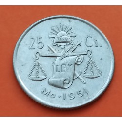 MEXICO 25 CENTAVOS 1951 BALANZA KM.433 MONEDA DE PLATA MBC Mejico Mexiko silver coin ESTADOS UNIDOS MEXICANOS