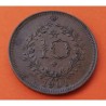 AZORES 10 REIS 1901 ESCUDO del REY CARLOS I EL DIPLOMATICO KM.17 MONEDA DE BRONCE EBC- Portugal 10 Reis 1901