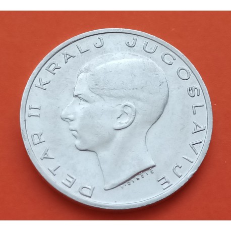 YUGOSLAVIA 20 DINARA 1938 REY PEDRO II y AGUILA KM.24 MONEDA DE PLATA MBC++ silver coin