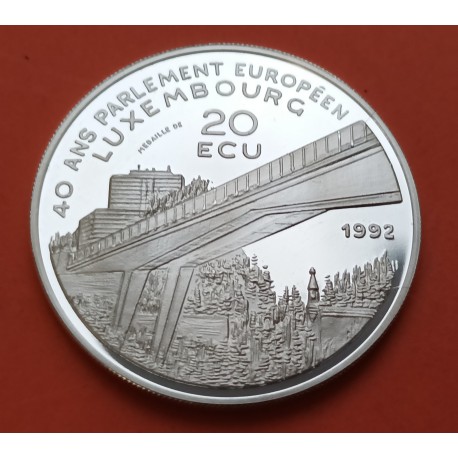 LUXEMBURGO 20 ECU 1991 PARLAMENTO HENRY VII KM.X.29 MONEDA DE PLATA PROOF Luxembourg