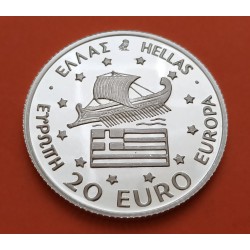 @Tirada 200 uds.@ GRECIA 20 EURO 1996 BARCO ANTIGUO LANZADOR DE DISCO OLIMPIADA DE ATLANTA MONEDA DE PLATA PROOF Greece