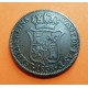 ESPAÑA Reina ISABEL II 6 CUARTOS 1838 PRINCIP DE CATALUÑA ESCUDO KM.128 MONEDA DE COBRE @ESCASA@ Spain