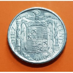 ESPAÑA 10 CENTIMOS 1941 FRANCO SIN CIRCULAR JINETE ALUMINIO 2