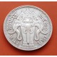 TAILANDIA 1 BAHT 1915 BE2458 Reino de SIAM - KING RAMA VI ELEFANTES KM.45 MONEDA DE PLATA MBC+ @RARA@ Thailand silver