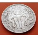 TAILANDIA 1 BAHT 1915 BE2458 Reino de SIAM - KING RAMA VI ELEFANTES KM.45 MONEDA DE PLATA MBC+ @RARA@ Thailand silver