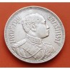 TAILANDIA 1 BAHT 1915 BE2458 Reino de SIAM - KING RAMA VI ELEFANTES KM.45 MONEDA DE PLATA MBC+ @RARA@ Thailand silver