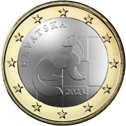 . 1 acoin x CROACIA 1 EURO 2023 MARTA CIBELINA (KUNA) MONEDA BIMETALICA SC PROCE DE CARTUCHO Croatia coin