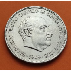 ESPAÑA 5 PESETAS 1949 * 19 49 FRANCO ESTADO ESPAÑOL KM.778 MONEDA DE NICKEL SC Imperfecciones de fabricación