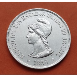 BRASIL 500 REIS 1889 DAMA KM.494 MONEDA DE PLATA EBC- Brazil 500 Reais silver coin REPUBLICA DE LOS ESTADOS UNIDOS DE BRAZIL