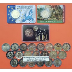 . ..2 EUROS 2015 BANDERA EUROPEA JUEGO 19 DE PAISES/MONEDAS SC