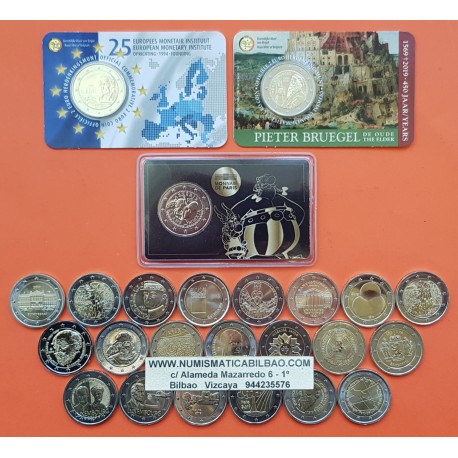 2 EUROS 2019 @LOTE DE 24 MONEDAS CONMEMORATIVAS SC@ BELGICA, FINLANDIA, FRANCIA (ASTERIX), LUXEMBURGO, MALTA... @NO ESPAÑA@