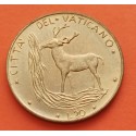 VATICANO 20 LIRAS 1971 CIERVO y ESCUDO PAPA PABLO VI KM.120 MONEDA DE LATON SC- Vatican 20 Lire