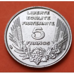 FRANCIA 5 FRANCOS 1933 DAMA Tipo BAZOR KM.887 MONEDA DE NICKEL EBC+ France 5 Francs R/2