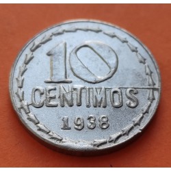 . 10 CENTIMOS 1938 ESPAÑA HIERRO @RARA@ REPRODUCCION REPUBLICA