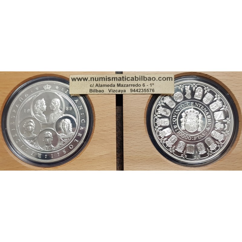 5 onzas x ESPAÑA 10000 PESETAS 1989 V CENTENARIO SERIE 1ª Cincuentin