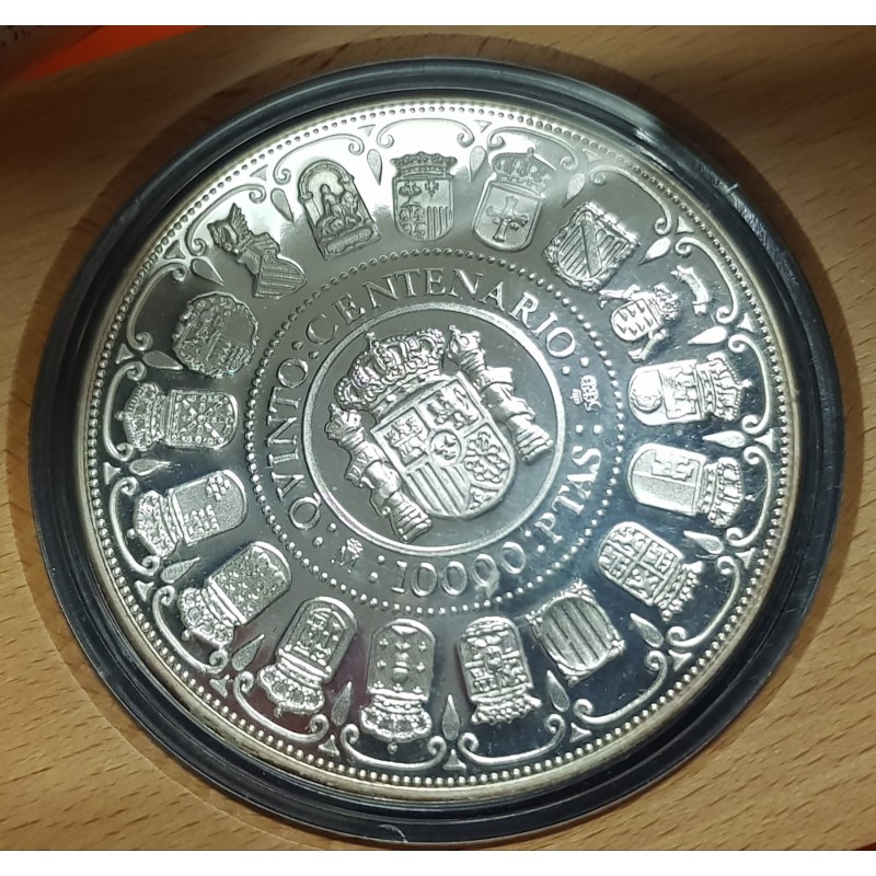 ESPAÑA V CENTENARIO 10000 PESETAS 1989 SERIE 1ª Cincuentin PLATA