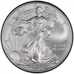 ESTADOS UNIDOS 1 DOLAR 2009 EAGLE LIBERTY PLATA SIN CIRCULAR Oz