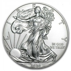 ESTADOS UNIDOS 1 DOLAR 2020 EAGLE LIBERTY MONEDA DE PLATA PURA 999 SC $1 Dollar Coin USA United States OZ ONZA OUNCE