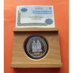 @NO ESTUCHE FNMT@ ESPAÑA 2000 PESETAS 1996 UNESCO PATRIMONIO ESTATUAS ABU SIMBEL MONEDA DE PLATA SI CAPSULA + CERTIFICADO