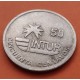 @RARA@ 50 CENTAVOS 1989 INTUR ARBOL y PALMERA KM.461 MONEDA DE NICKEL MBC+ Caribe NO ES LA DE 1 PESO