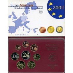 @PROOF@ ALEMANIA MONEDAS EURO 2002 Letra A ESTUCHE 1+2+5+10+20+50 Centimos + 1 EURO + 2 EUROS 2002 A Germany