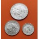 3 monedas x 10+20+40 CENTAVOS 1952 BANDERA y ARBOL 50 AÑOS DE LIBERTAD y PROGRESO KM.23+24+25 PLATA EBC silver coin