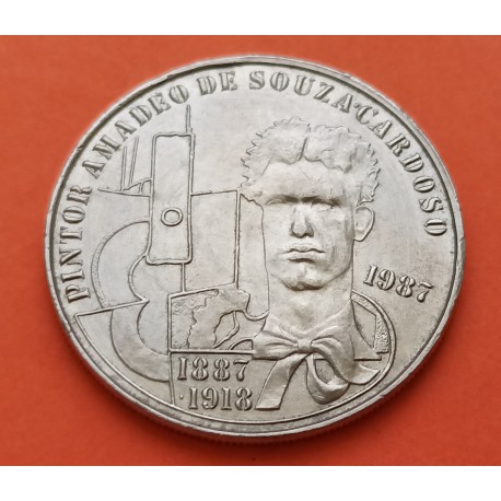 PORTUGAL 100 ESCUDOS 1987 PINTOR AMADEO SOUZA KM.640 MONEDA DE NICKEL EBC/SC