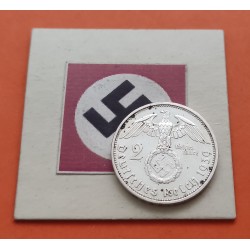 ALEMANIA 2 MARCOS 1939 A AGUILA ESVASTICA NAZI PLATA III REICH 2