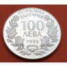 BULGARIA 100 LEVA 1993 MUNDIAL DE FUTBOL USA 1994 KM.210 MONEDA DE PLATA PROOF 100 Aeba silver SOCCER