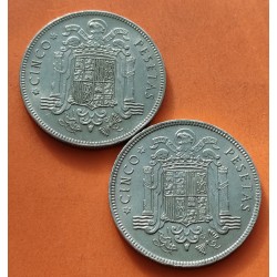 . ESPAÑA 5 PESETAS 1949 * 19 49 FRANCO SIN CIRCULAR NICKEL SPAIN