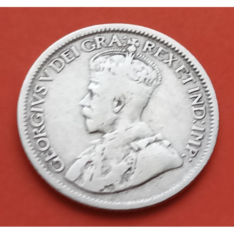 CANADA 10 CENTAVOS 1919 REY JORGE V KM.23 MONEDA DE PLATA 10 Cent silver coin GEORGIUS V