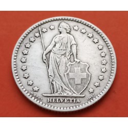 SUIZA 1 FRANCO 1908 B DAMA y VALOR KM.24 MONEDA DE PLATA MBC Switzerland silver coin