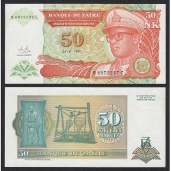 . ZAIRE 50 NUEVOS ZAIRES 1993 GENERAL Pick 51 SC BILLETE MAKUTA